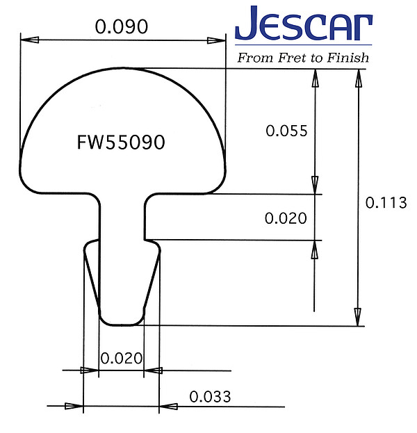 Jescar 55090S Bunddraht 2,28x1,40 Ring 