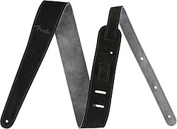 Fender® 2" Suede Strap, Black/​Gray, Rev. 