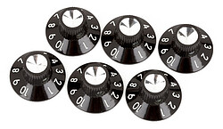 Fender® Amp Pot Knobs black/​silver (6)  