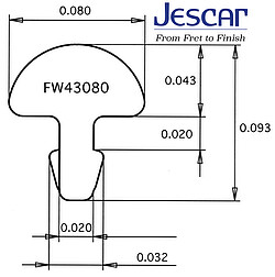 Jescar 43080 Bunddraht 2,03x1,09 25 St. 