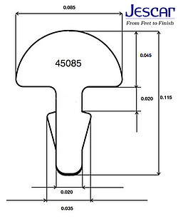 Jescar 45085 Bunddraht 2,16x1,14 Ring 