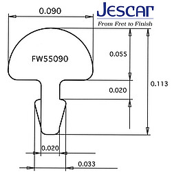 Jescar 55090S Bunddraht 2,28x1,40 Ring 