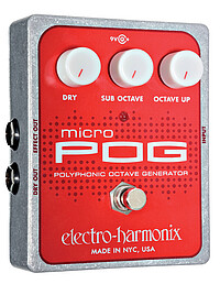Generiert aus dem Originalsignal Töne, die eine Oktave höher und eine Oktave tiefer liegen. Spektakuläre 12-string- und …... Electro Harmonix Micro POG