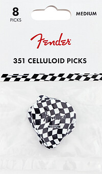 Fender® 351 Celluloid Picks, checker (8) 