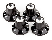 Fender® Amp Pot Knob Push on bk/​sv (4)  