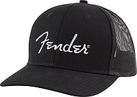 Fender® Silver Logo Snapback Hat, black  