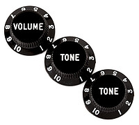 Fender® Strat® Pot Knobs (V/​T/T) black  