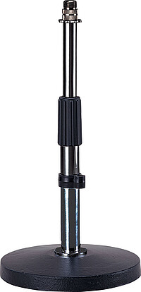 Hamilton Tisch-Mikrofonstativ mit gußeisernem Fuß Gußeiserner Fuß, ein Auszug Höhe (von - bis): 230 mm bis 360 mm Farbe: …... Hamilton Mikro-Tischständer MS-100 schw.