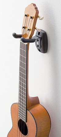 K & M 16590 Ukulele Wandhalter, schwarz  