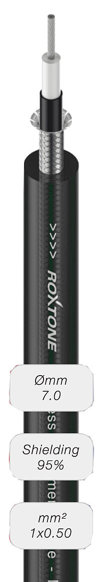 Roxtone Gitarrenkabel Master black, 3m  