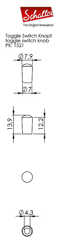 Schaller Toggle Switch Knob gold  